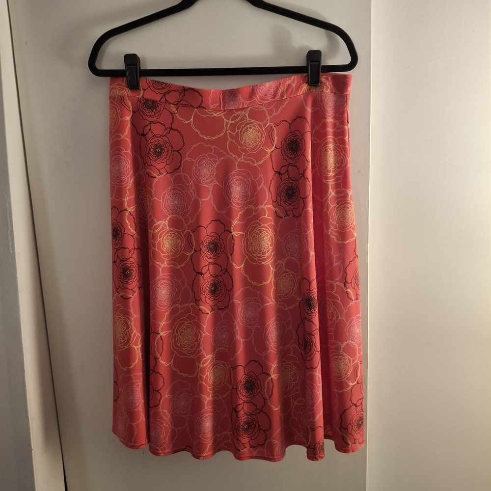 George Coral Floral A-Line Skirt